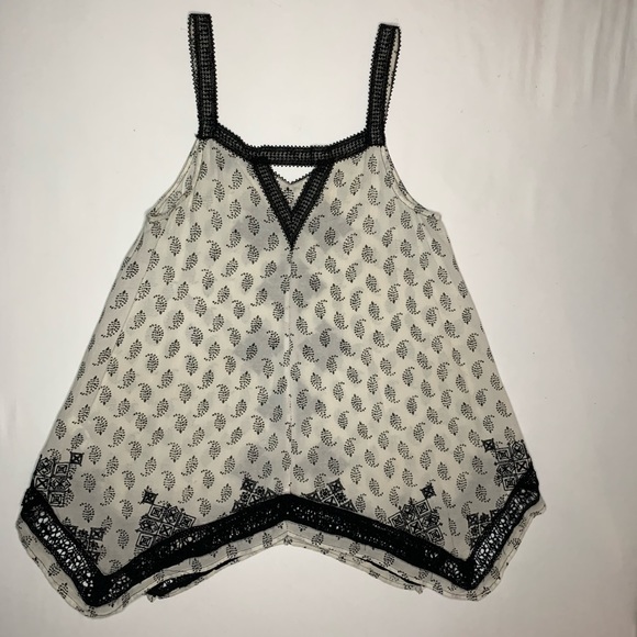 Vintage Lucky Brand Embroidered Scarf Print Sleeveless Swing Top - Picture 5 of 6